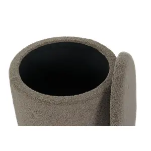 Polyester wooden pouf DKD Home Decor 50x50x45 cm (x2) image-2