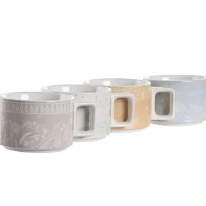 Κούπα καφέ μεταλλική μπαμπού δολομίτης DKD Home Decor (x4) image-1