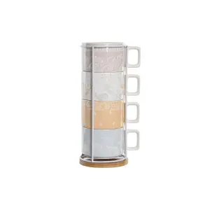 Κούπα καφέ μεταλλική μπαμπού δολομίτης DKD Home Decor (x4) image-2