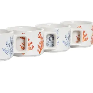 Κούπα καφέ μεταλλική ντολίματ κοραλλί DKD Home Decor (x4) image-2