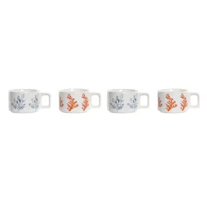 Κούπα καφέ μεταλλική ντολίματ κοραλλί DKD Home Decor (x4) image-0