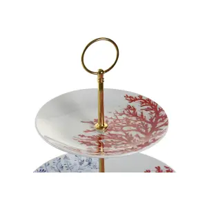 Καλάθι φρούτων από πορσελάνη και μέταλλο DKD Home Decor image-1