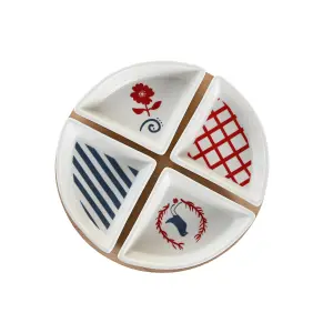 Σετ πιάτων από κεραμικό Μεσογείου σπίτια DKD Home Decor image-0