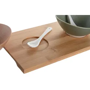 Set di stoviglie in bambù scandinavo DKD Home Decor 29 x 15,5 x 1,5 cm image-2