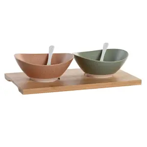 Set di stoviglie in bambù scandinavo DKD Home Decor 29 x 15,5 x 1,5 cm image-0