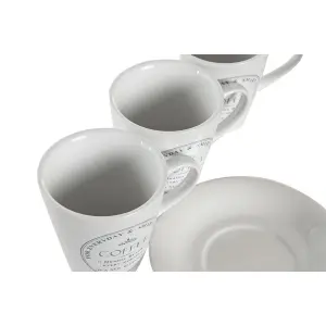 Tasse avec soucoupes en métal grès DKD Home Decor 180 ml 12x12x2 cm image-2