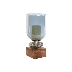 Glass and aluminum candleholder DKD Home Decor