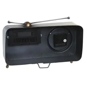 Horloge de table en cuivre fer vintage DKD Home Decor (x2) image-1