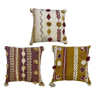 Mustard cushion DKD Home Decor 40x15x40 cm (x3)