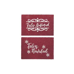Welcome mat in PVC with coconut fibers DKD Home Decor 60x40x1,5 cm (x2) image-0