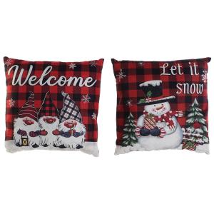 Cojín de Navidad con estampado de bienvenida DKD Home Decor 40x10x40 cm (x2) image-0