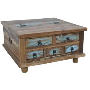 Metal and mango wood coffee table DKD Home Decor 70x70x38 cm image-0