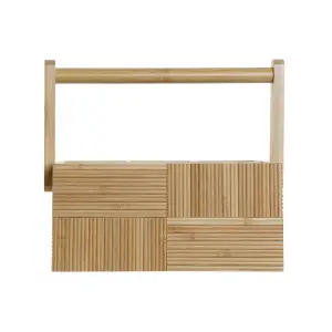 Σετ μαχαιροπίρουνα από μπαμπού DKD Home Decor image-1