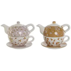 Théière dolomite DKD Home Decor 750 ml (x2) image-0
