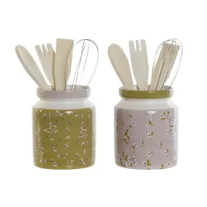 Δοχείο για σκεύη κουζίνας από ξύλο MDF DKD Home Decor 12x12x25 cm image-0