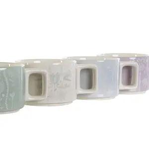 Tasse à café métal bambou dolomite DKD Home Decor (x4) image-2