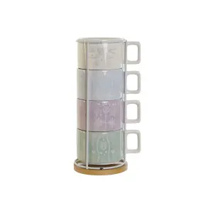 Tasse à café métal bambou dolomite DKD Home Decor (x4) image-1