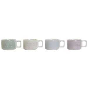 Tasse à café métal bambou dolomite DKD Home Decor (x4) image-0