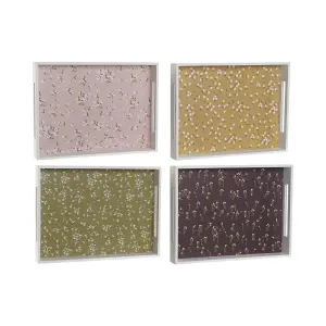 Plateau bois MDF DKD Home Decor 40x30x5 cm (x4) image-1
