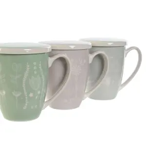 Kop med filter til infusioner i rustfrit stål og porcelæn DKD Home Decor (x3) image-1