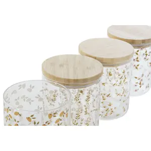 Boîte DKD Home Decor Bambou Verre Borosilicaté Shabby Chic 700 ml 10x10x12,5 cm (x4) image-1