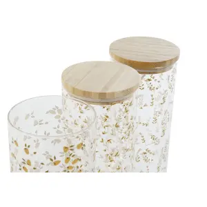Barattolo in silicone bamboo vetro borosilicatato shabby chic DKD Home Decor (x2) image-1