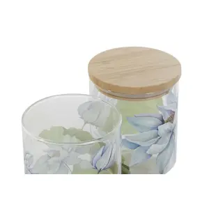 Barattolo in silicone bamboo vetro borosilicatato DKD Home Decor (x2) image-1