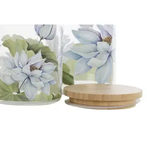 Barattolo in silicone bamboo vetro borosilicatato DKD Home Decor (x2) image-2