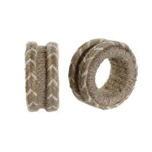 Rond serviette jute bois de manguier DKD Home Decor 6x3x6 cm (x4) image-3