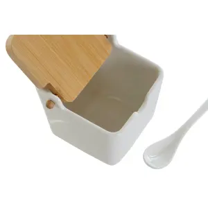 Zuckerbehälter aus Bambus und Porzellan DKD Home Decor 10,5x9x9 cm image-2