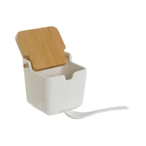 Zuckerbehälter aus Bambus und Porzellan DKD Home Decor 10,5x9x9 cm image-1
