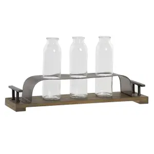 Μεταλλικό βάζο γυάλινο DKD Home Decor 45x11x22 cm (x3) image-0