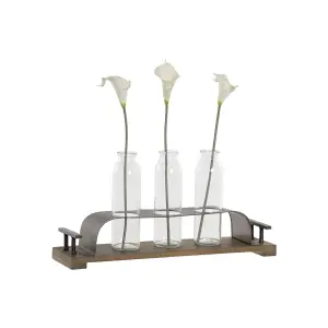 Μεταλλικό βάζο γυάλινο DKD Home Decor 45x11x22 cm (x3) image-1