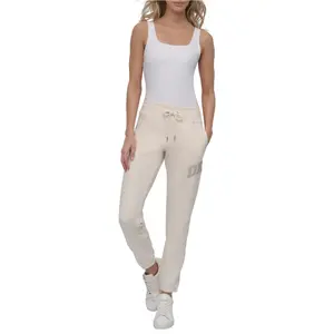 Damskie spodnie dresowe Dkny Rhinestone Logo Relaxed Fit image-1