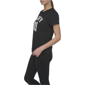 T-shirt de mulher Dkny Arched 89 Distressed Rhinestone Logo image-2