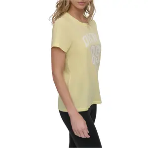 T-shirt de mulher Dkny Arched 89 Distressed Rhinestone Logo image-2