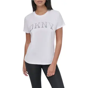 T-Shirt Dkny Arched Varsity Rhinestone Ombre image-0