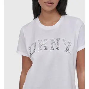 T-Shirt Dkny Arched Varsity Rhinestone Ombre image-2