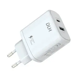 Lichtnetadapter met 1 x 20w usb-c poort en 1 x 12w usb-a poort DLH Energy