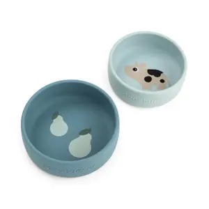 Bol set de bols en silicone bébé Done by Deer Dotti (x2)