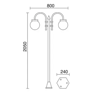 Luminaire colonne classique à 2 bras Dopo lighting Boom Ip44 E27 image-1
