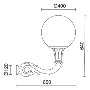 Support mural classique Dopo lighting Indura Globo IP55 E27 image-1