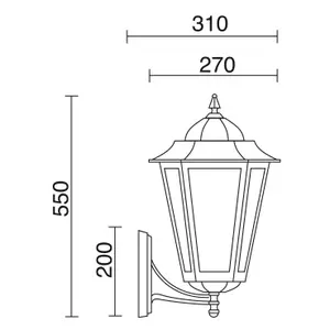 Support murale classique Dopo lighting Elite 6 IP44 E27