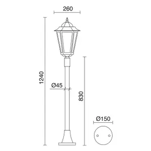 Luminaire borne classique Dopo lighting Elite 6 IP44 E27