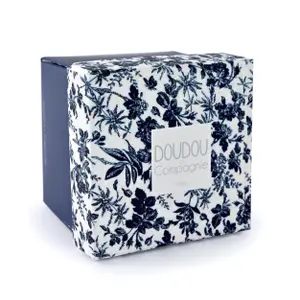 Cuddly set with navy bunny puppet Doudou & compagnie Boh'Aime 12 cm image-1