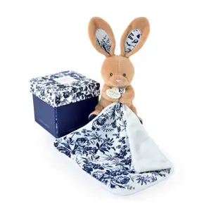 Cuddly set with navy bunny puppet Doudou & compagnie Boh'Aime 12 cm image-2