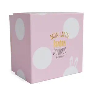 Plush Doudou & compagnie Lapin Bonbon Rose image-3
