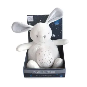3-light nightlight with natural sound music Doudou & compagnie Lapin image-0
