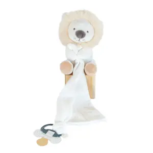 Plush with pacifier clip Doudou & compagnie Unicef - Lion image-2