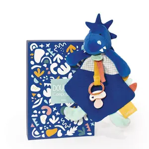 Plush with pacifier clip Doudou & compagnie Les Calinousaures - Sachou image-0